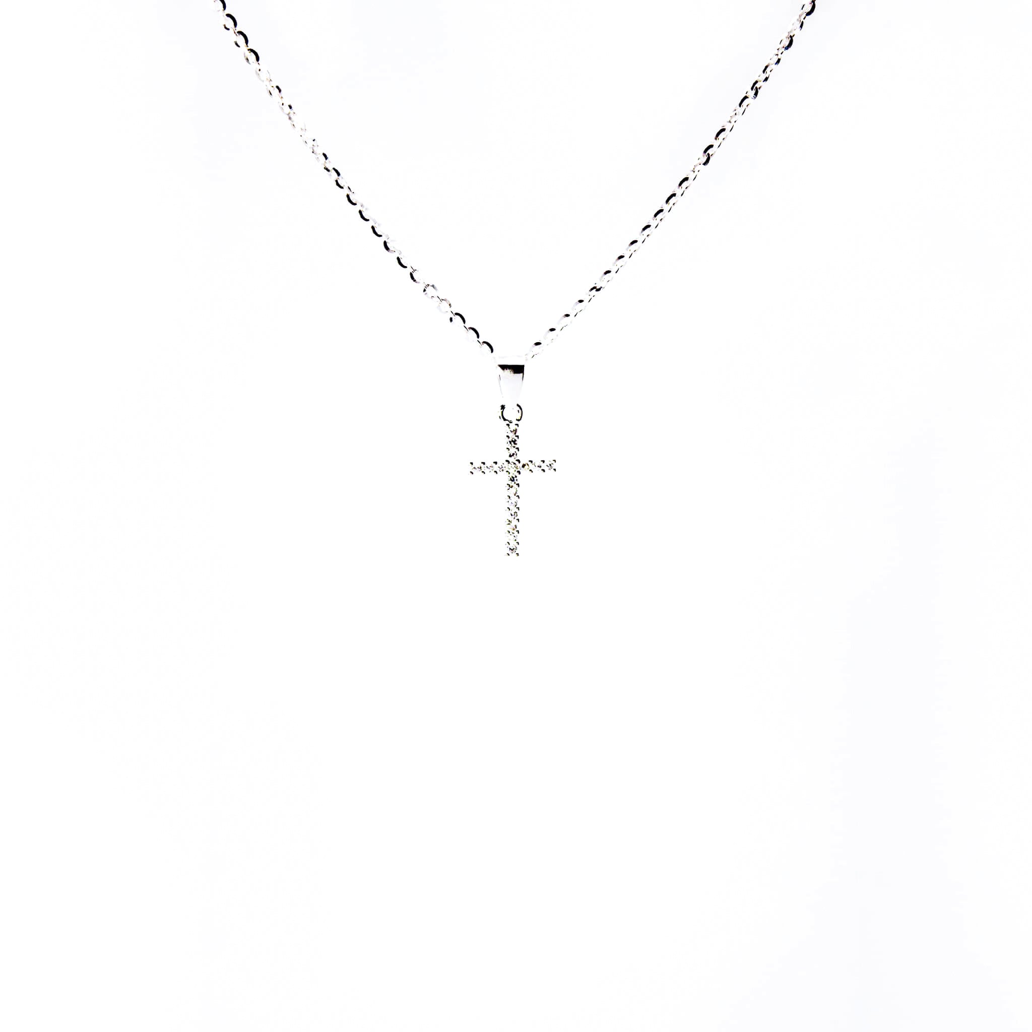 Collar Plata 925 Cruz con circones